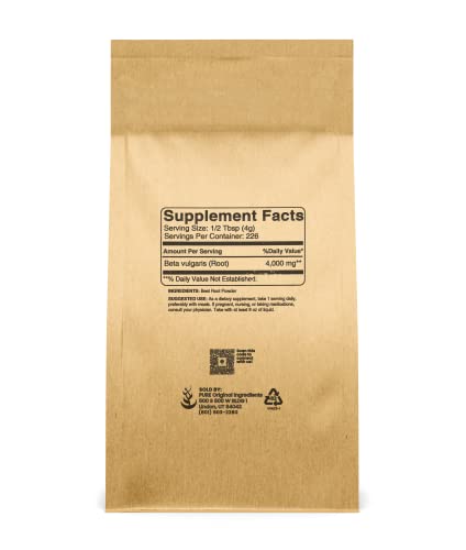 Pure Original Ingredients Beet Root Powder (2lb) Smoothies, Rich Color, Non-GMO, Folate