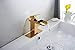 Bathfinesse Brushed Gold Bathroom Faucet Waterfall Brass Faucet Single Handle 1 Hole Modern Commercial Vanity Bath Sink Lavatory Deck Mount