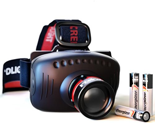 Black Headlamps Flashlight – Free Energizer Batteries - Be a Trailblazer &amp; Conquer the Coast - Shines Bright like Diamond – CREE LED for Kids, Sprinters, Hiking, Reading, Camping, Hunting &amp; Running - Free Gift with Purchase