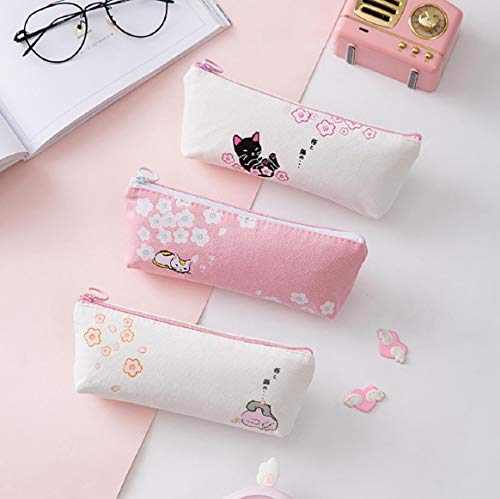 Boddenly Canvas Pencil Case Student Stationery Pouch Bag Office Storage Organizer Coin Pouch Cosmetic Bag, Pencil Cases Pouch Bag with Zipper, Cute Simple Pencil Pouches, Makeup Pouch, Cosmetic Bag