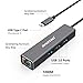 aROTaO USB-C to Ethernet Adapter Hub with 3-Port USB, (Thunderbolt 3)USB Type-C Hub to 3 USB 3.0 with 1 RJ45 Gigabit Ethernet LAN Compatible for MacBook,MacBook Pro,ChromeBook Pixel,iPad Pro 2018 etc.