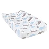 Trend Lab Plush Changing Pad Cover, Blue Whales