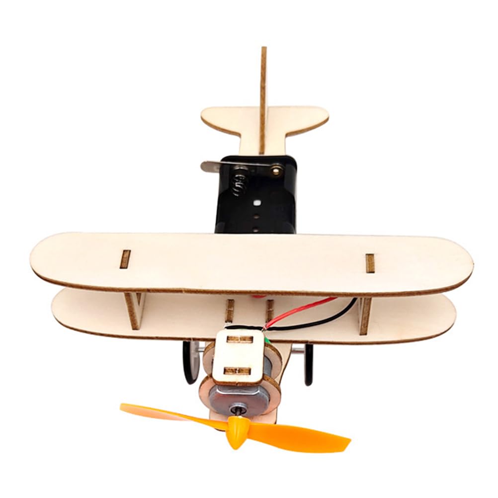 Jixiao Diy Electric Taxiing Aircraft Model Kit Wooden Airplane Toy Educational Assembly Plane Model for Kids Science Learning and Stem Projects