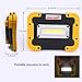 SUNZONE Portable LED COB Work Light,Outdoor Waterproof Flood Lights, for Camping,Hiking,Car Repairing,Workshop,Construction Site,Builtin Rechargeable Battery Power Bank and SOS Emergency Mode(Yellow)