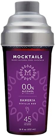 Mocktails Brand Alcohol - Free Cocktail 4-Pack 18 oz Shaker (Sevilla Red Non-Alcoholic Sangria)