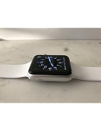 Apple Series 2 Reloj para iPhone   42 mm plata caso de aluminio con color blanco Sport Band