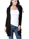 JayJay Women Open Front Casual Knit Long Sleeve Sweater Classic Cover Up Cardigan,Black,XL
