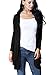 JayJay Women Open Front Casual Knit Long Sleeve Sweater Classic Cover Up Cardigan,Black,XL