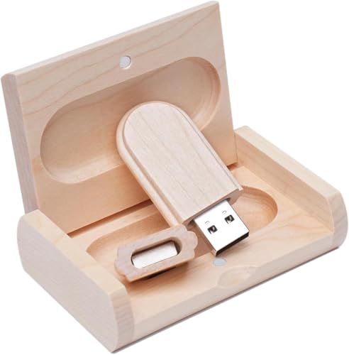 Yaxiny USB Stick Hölzernes Speicherstick 32GB USB 2.0 Flash Drive Memory Stick Datenspeicher Pendrive Geschenk Mit Holzkasten
