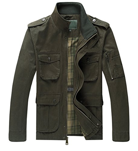 Jyg men s casual field jacket cotton stand collar trave…