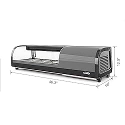 KoolMore KM-SR46-BK Glass Sushi Display Case