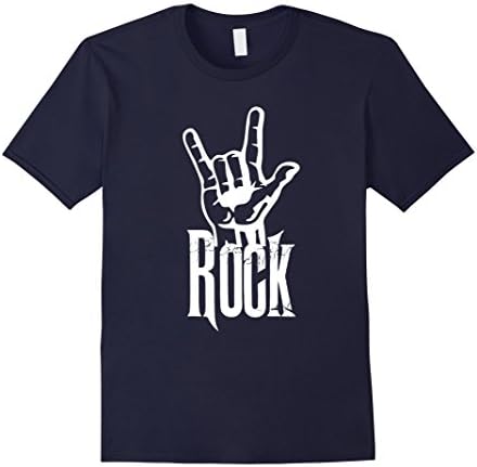 Mens Rock T Shirts - Rock n Roll T Shirts - Hand Horns 3XL Navy