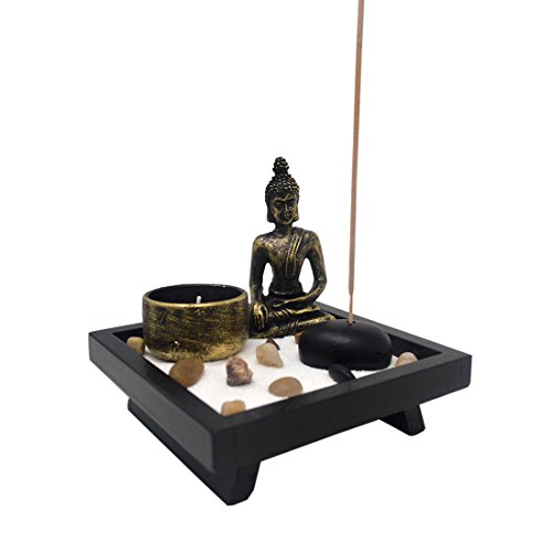 fengshuisale Zen Garden Garten Sand Buddha Rocks Tealight Incense Holder Feng Shui W Free Red String Bracelet SKU:T1020 - Thumbnail 6