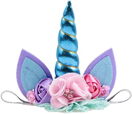 Nishine Baby Elastic Glitter Unicorn Horn Headband Children Unicorn Party Supplies Cosplay Gift