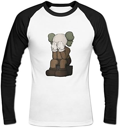 Mens KAWS Collection Graphic Long Baseball T-shirts XL White