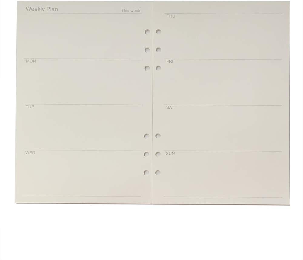 A5 Weekly Planner Refills, A5 Planner Inserts 6Ring Planner Refill