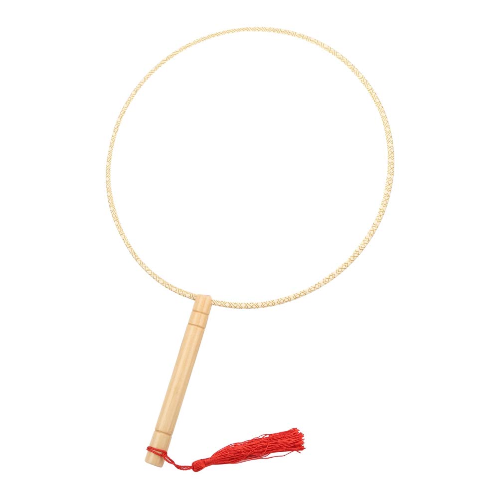 fegayu Hand Held Electric Fan, White, Modern Design with Tassel, for Art Chinese Painting Lovers DIY, Indoor Use, Portable