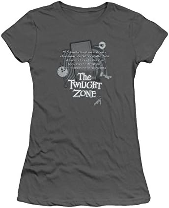 Twilight Zone Opening Monologue Sci Fi TV Show Gray Juniors T-Shirt Tee