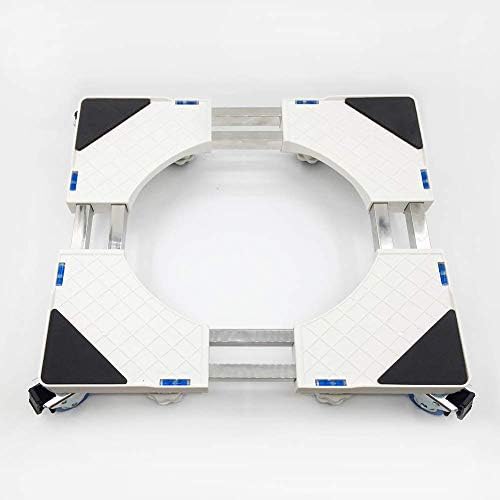 Multi-Functional Movable Adjustable Base Telescopic Furniture Dolly with 8 Locking Rubber Caster Wheels and 4 Feet for Dryer,Washing Machine and Refrigerator
