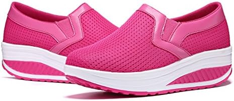 Edenxm Women's Slip On Platform Trainers Ladies Shoes Walking Fitness Toning Wedge Trainers
