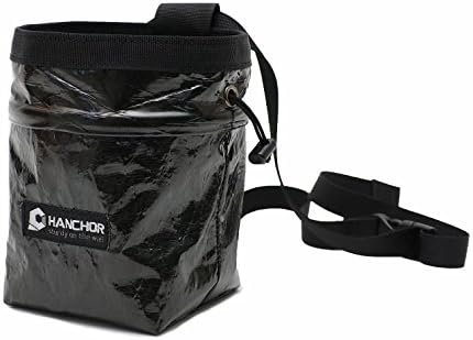 HANCHOR SUPER Chalk Bag, w/ Built-in Chalk Sock, Pompon plus Tight Drawstring Closure, and Adjustable Quick-clip Waist Belt - For Rock Climbing, Bouldering &amp; Gymnastics
