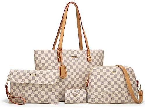 elimpaul women fashion handbags tote bag shoulder bag top handle satchel purse set 4pcs