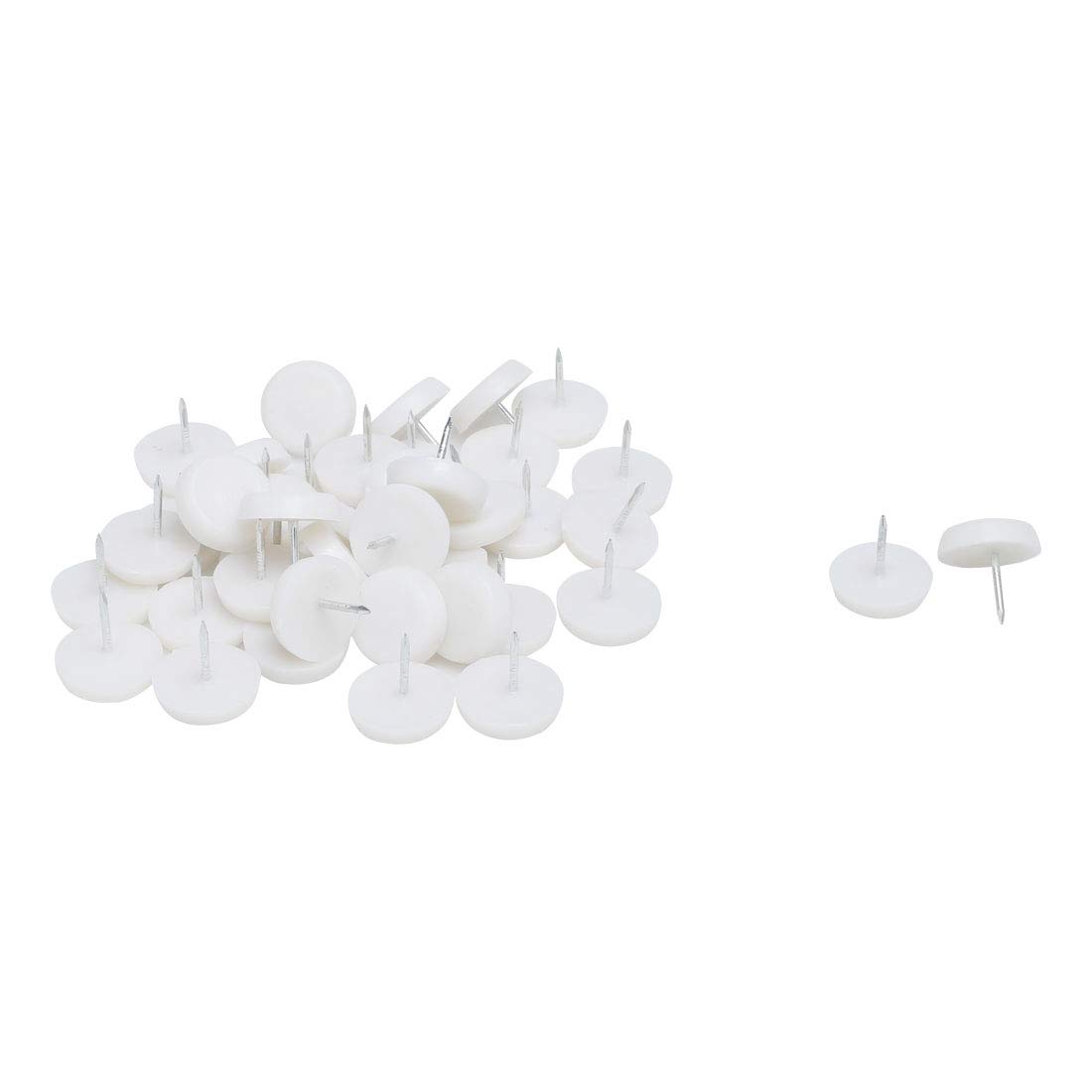 sourcing map Plastic Pads Protector Furniture Chair Table Leg Feet Glides Nails 41pcs
