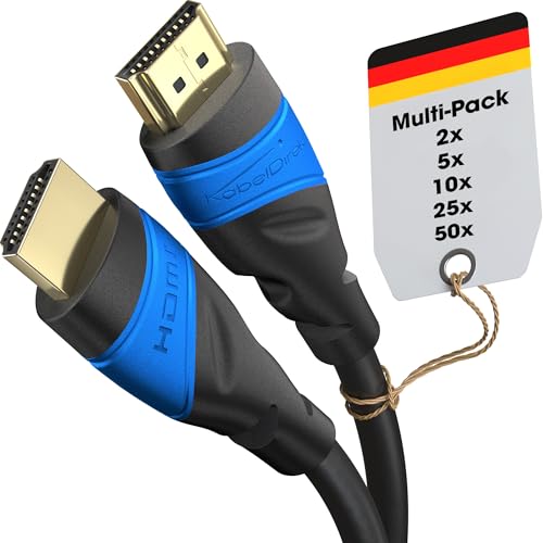 KabelDirekt – 4K HDMI-Kabel – 2x 10m – Deutsche Flexcore-Technik