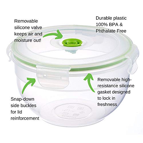 Lasting Freshness 11 Piece Vacuum Seal Food Storage Container Set