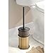 InterDesign Twillo Toilet Bowl Brush and Holder – Bathroom Cleaning Storage, Bronze