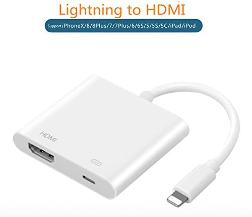 YLANK Lighting to HDMI,Lightning Digital AV Adapter,with Lightning Charging Port, Compatible iPhone, iPad HDMI Sync Screen Connector Conversion HD 1080P