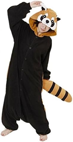 Sweetdresses Adult Unisex Animal Sleepsuit Kigurumi Cosplay Costume Pajamas (X-Large, Red Panda)