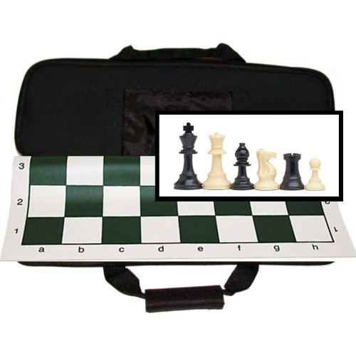 Wood Expressions Tournament Chess Set with Canvas Bag - 3 3/4" King - Double Weighted Chessmen