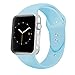 iGK Sport Band Compatible with iWatch 38mm, Soft Silicone Sport Strap Replacement Bands for iWatch Series 3, Series 2, Series 1 38mm Light Blue Small