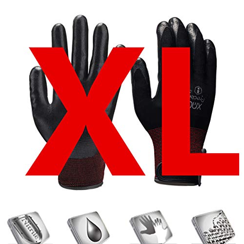OCGIG Oily Work Gloves Nitrile Coated Industrial Grip Repair Safety Glove KX-13,XL