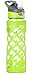 Swig Savvy Sports Leakproof Wide Mouth Glass Water Bottle with Straw and Silicone Sleeve, 25 Ounces, Green
