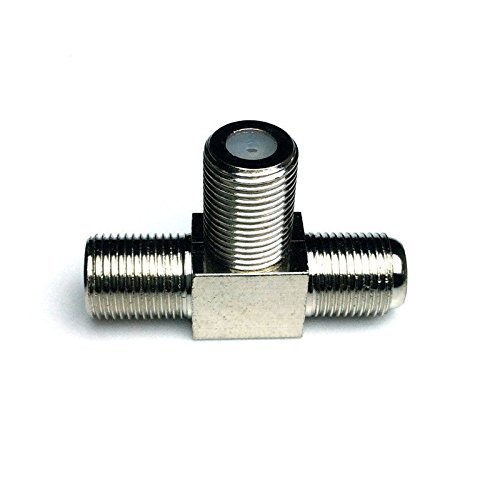 2 Pack CESS F-Type Female to Dual Female - T Type 3 Way RF Coax connector - F 3-Female (LW)
