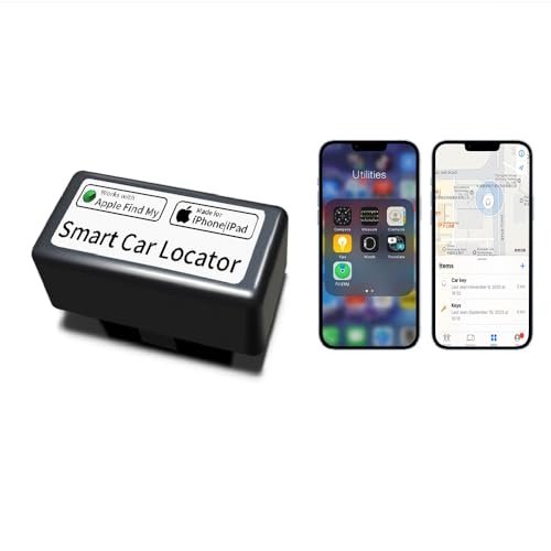 OBD Ⅱ Vehicle Tracker Work with Apple Find My Real-time Vehicle Tracking Device OBD Anti-Lost Device Finder for Cars No Subscription Needed Quick Installation Global Position iOS Only Black