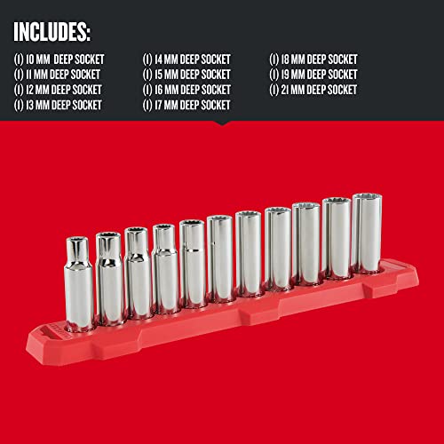 CRAFTSMAN Deep Socket Set, 1/2Inch Drive, Metric, 11Piece (CMMT12049
