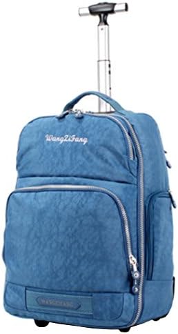 Wangzifang Waterproof Oxford Multifunctional Backpack Carry-on with Wheels - 19''Blue