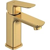 Grohe 101899GN00 Cubeo Single Hole Single Handle S-Size Bathroom Faucet, Less Drain, 1.2 GPM, Brushed Gold