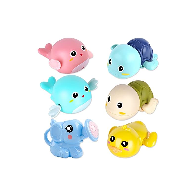 FAYOGOO Bath Toys, 6 Pack Baby Bath Toys for Toddlers 1-3, Floating Wind-up Toys Swimming Pool Games Water Play Set Xmas…