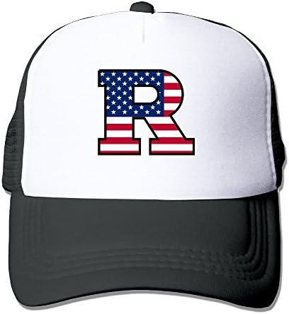 MVIKI Custom Rutgers R Logo Flag University Golf Sanpback Cap Hat Black