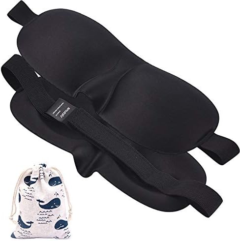 Sleeping Mask Pack of 2, 3D Contoured Blindfold Eye Mask for Sleeping Napping Airplane Travel, Soft and Comfortable, Best Night Eyeshade Eye Cover Sleep Mask for Men and Women