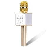 Portable Wireless Karaoke Microphone,Mini Handheld Cellphone Karaoke Player Built-in Bluetooth Speaker,2600 mAh Q7 Karaoke MIC Machine for Home KTV By PUNICOK (Q7)