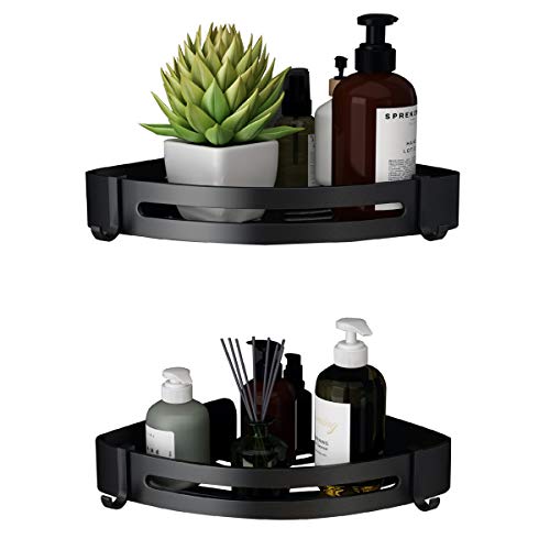VOLPONE Corner Shower Shelf with Removable Hooks No Drill Corner Shower