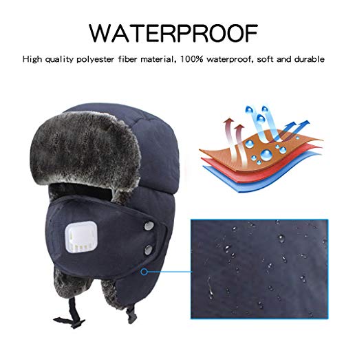 XGao Balaclava Face Mask for Cold Weather, Balaclava, Unisex Mens Women Winter Outdoor Thicken Hat Hunting for Men Ear Warm Breathable Motorcycle Face Mask Balaclava Beanie Black (Navy)