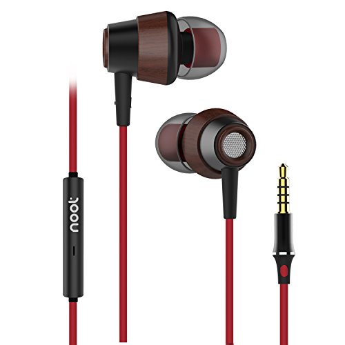 Earphones With Microphone E626 Premium Earbuds Stereo Headphones Volume Control and Noise Isolating, Made for iPhone, iPod, iPad, Samsung Galaxy, LG, HTC and Many more Red Black