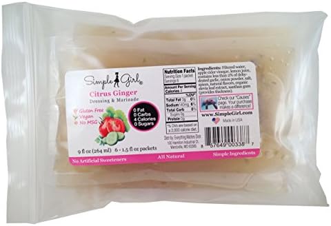 Simple Girl Citrus Ginger Dressing Single Serving 6-pack - (6) 1.5 Oz. Single Serving Dressing Pack