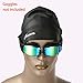 Firesara Swimming Cap for Long Hair, Silicone Swim Cap for Dreadlocks or Short Hair Unisex Premium Earmuffs for Women Men Adult Youths Keeps Hair Clean Ears Dry with Nose Clip and Ear Plugs
